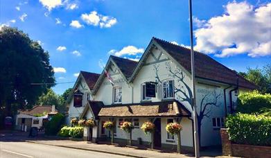 Front side of the Amberson Inn on the side of the road.