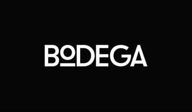 Bodega logo in white text on black background.