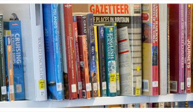 books on display on a shelf