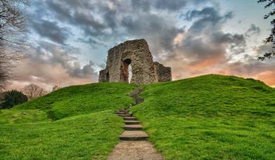 The Castle Ruins photographed with low angle during a sunset.