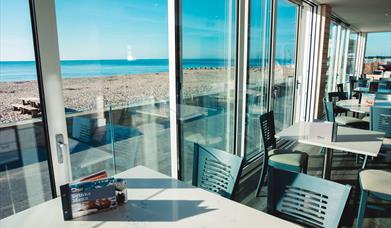 Stunning beach view through the window