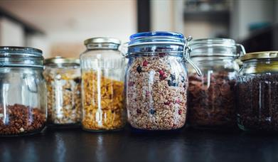 colourful jars inside the shop