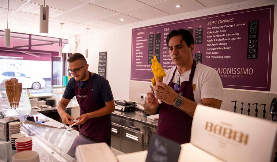 Interior of Gelato parlour