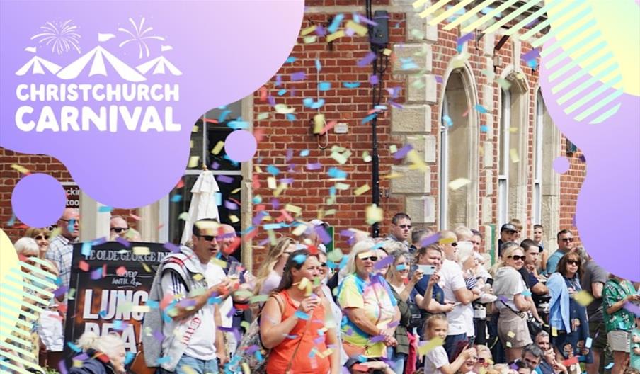 Poster for event showing people watching parade