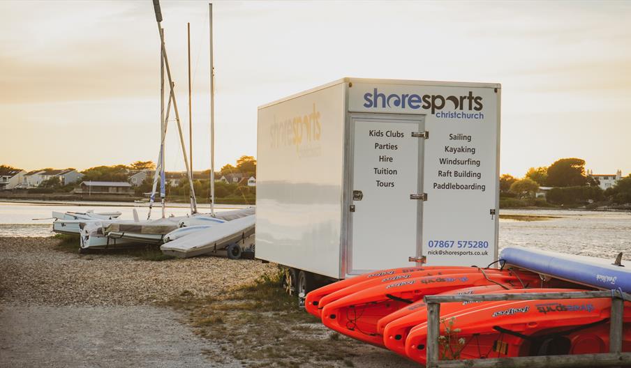 shoresports at mudeford quay at sunset