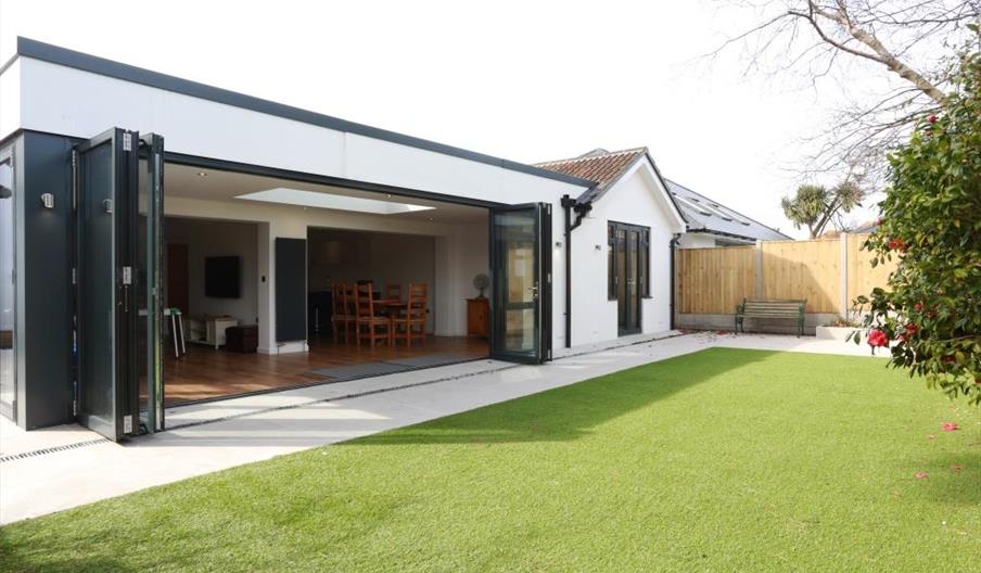 Exterior garden with bifold doors
