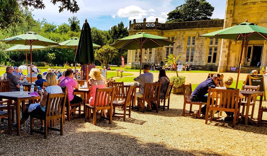 Fantastic view of Highcliffe Castle and gardens