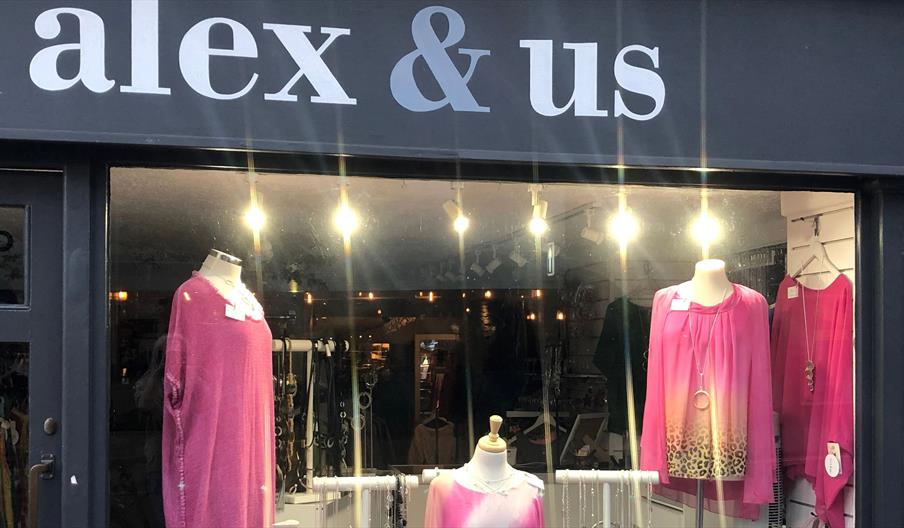 shop window of Alex and Us
