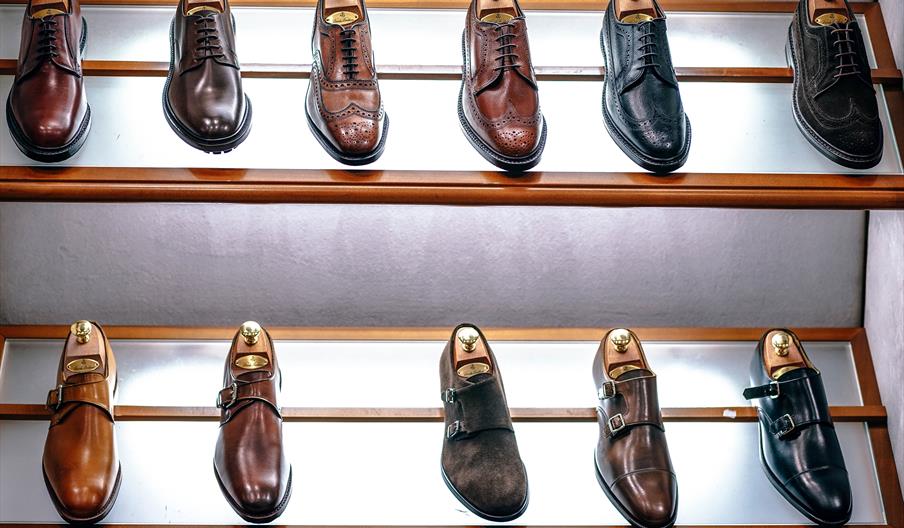 men's shoes on display