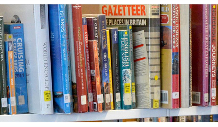 books on display on a shelf