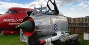 A life size cock pit of the Lightning plane