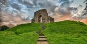 The Castle Ruins photographed with low angle during a sunset.