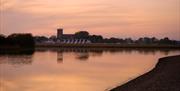 View back over the river towards the Priory.